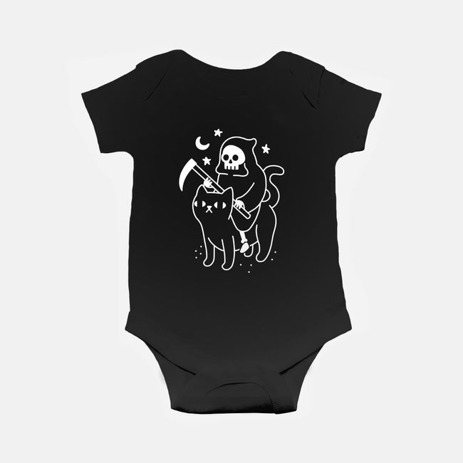 Death Rides A Black Cat-baby basic onesie-Obinsun