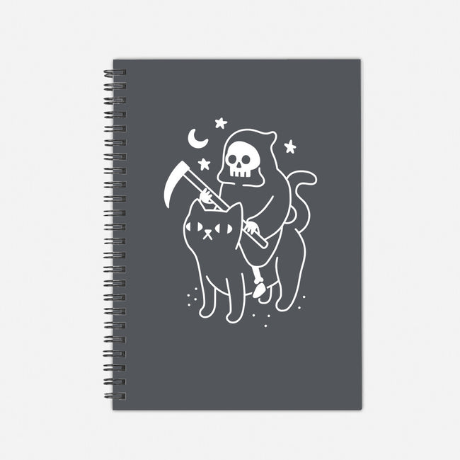 Death Rides A Black Cat-none dot grid notebook-Obinsun