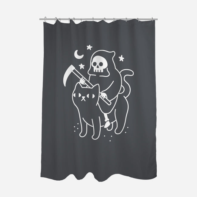 Death Rides A Black Cat-none polyester shower curtain-Obinsun