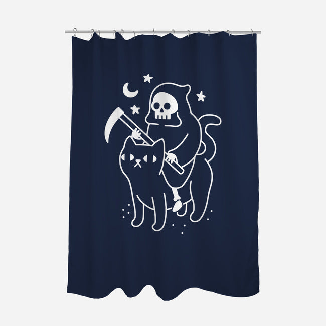 Death Rides A Black Cat-none polyester shower curtain-Obinsun