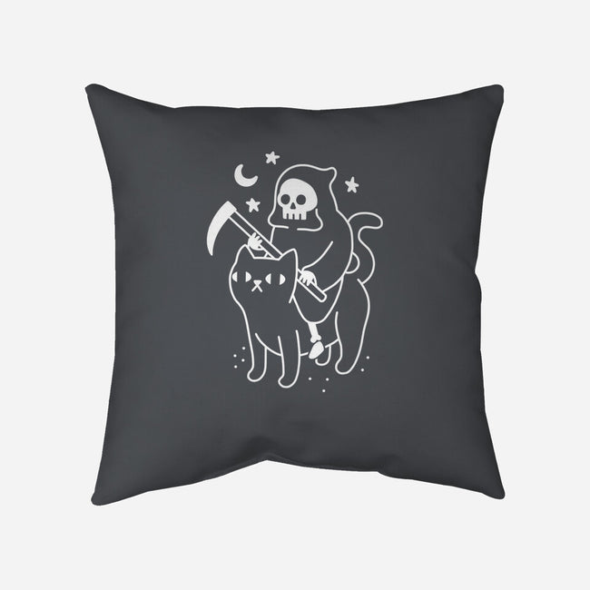 Death Rides A Black Cat-none removable cover throw pillow-Obinsun