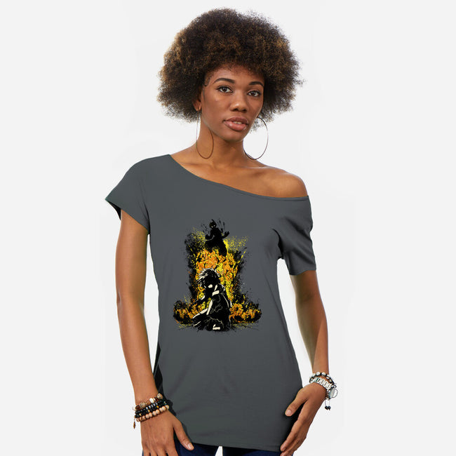 Dekuuu!!!-womens off shoulder tee-Dracortis