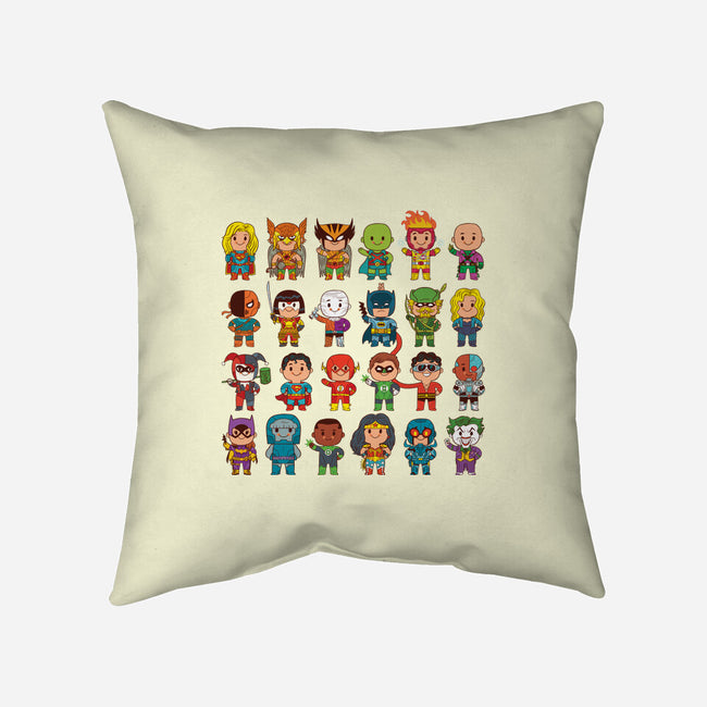 Delightfully Cute Little Heroes-none removable cover w insert throw pillow-mattkaufenberg