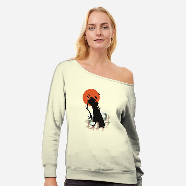Deliverer of Darkness-womens off shoulder sweatshirt-Kasey Fleming