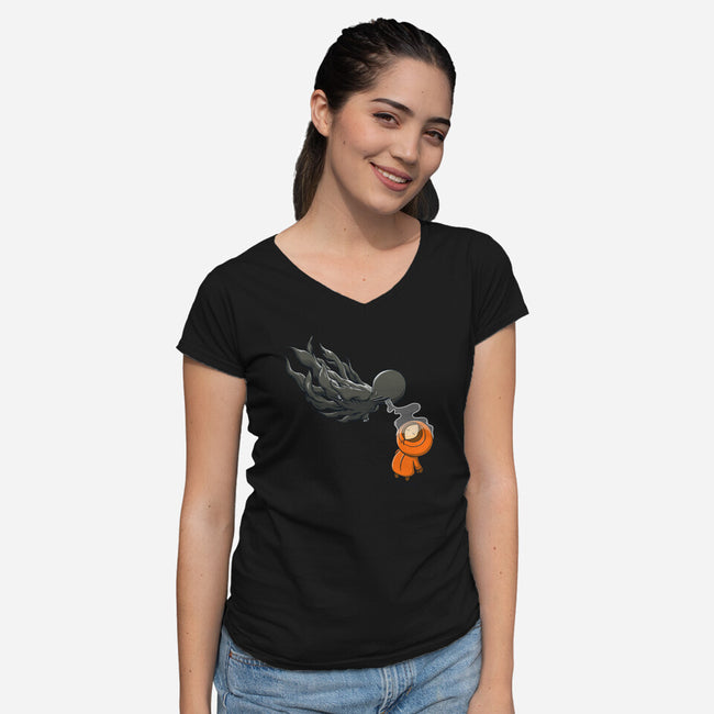 Dementor's Kiss-womens v-neck tee-2mzdesign