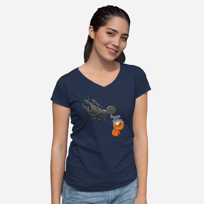 Dementor's Kiss-womens v-neck tee-2mzdesign