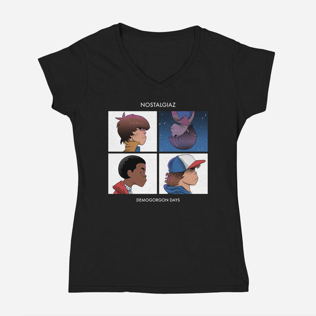Demogorgon Days-womens v-neck tee-jpzilla