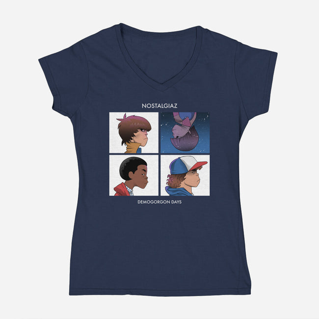 Demogorgon Days-womens v-neck tee-jpzilla