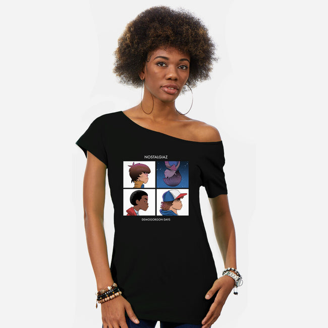 Demogorgon Days-womens off shoulder tee-jpzilla