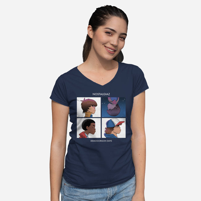 Demogorgon Days-womens v-neck tee-jpzilla