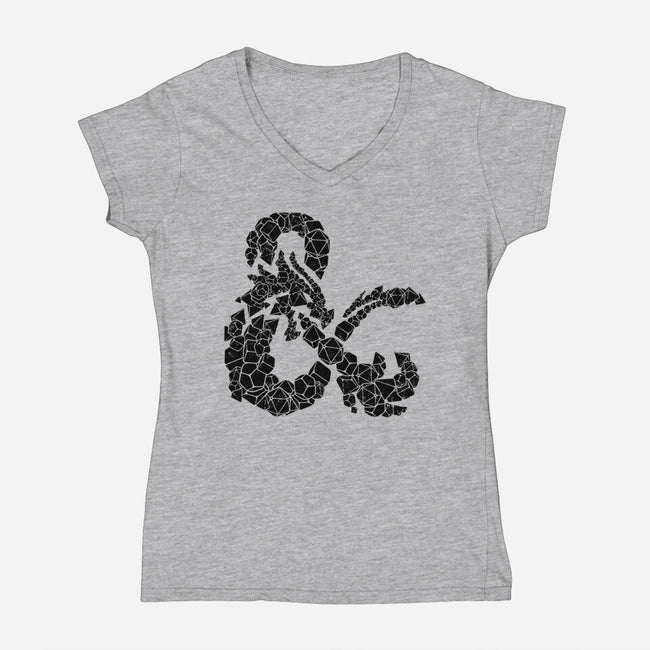Dice Dragon-womens v-neck tee-shirox
