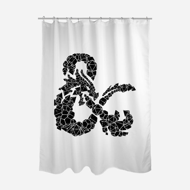 Dice Dragon-none polyester shower curtain-shirox