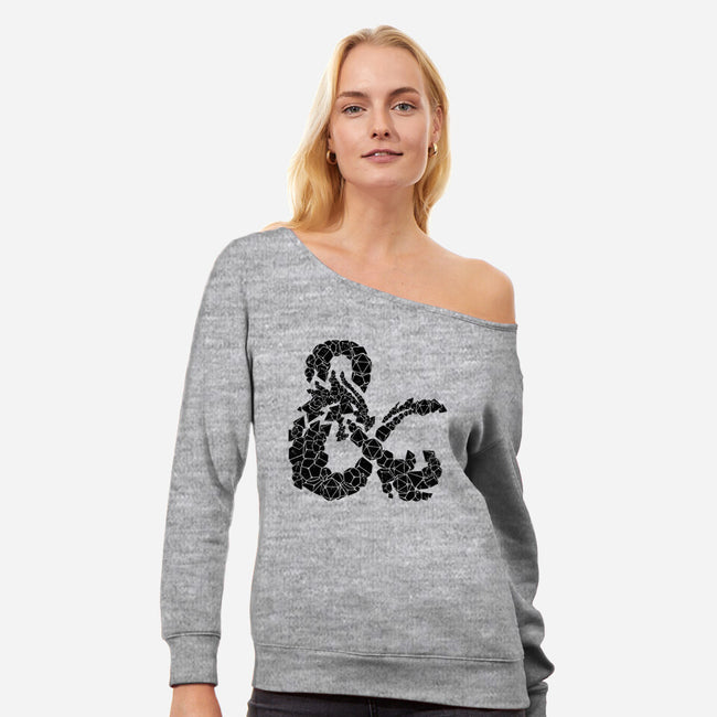 Dice Dragon-womens off shoulder sweatshirt-shirox