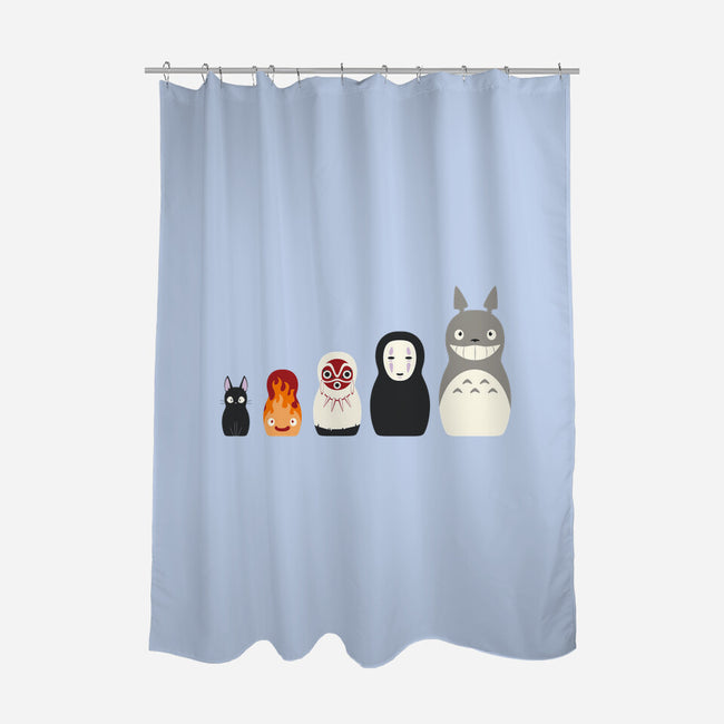 Doll Friends-none polyester shower curtain-ChocolateRaisinFury