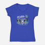 Don't Cross The Streams-womens v-neck tee-trheewood