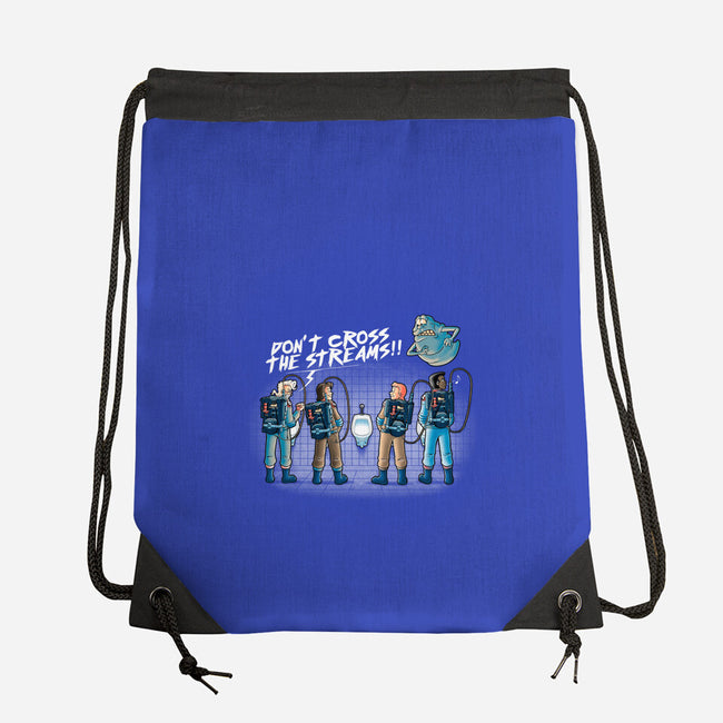 Don't Cross The Streams-none drawstring bag-trheewood