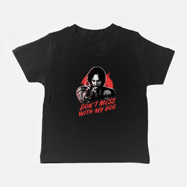 Don't Mess With My Dog-baby basic tee-eduely