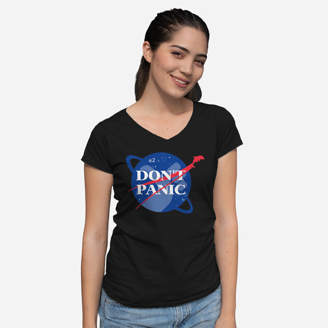 Don't Panic-womens v-neck tee-Manoss1995