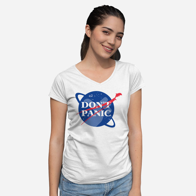 Don't Panic-womens v-neck tee-Manoss1995