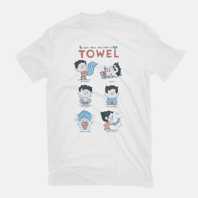 Don't Panic And Carry A Towel-womens basic tee-queenmob