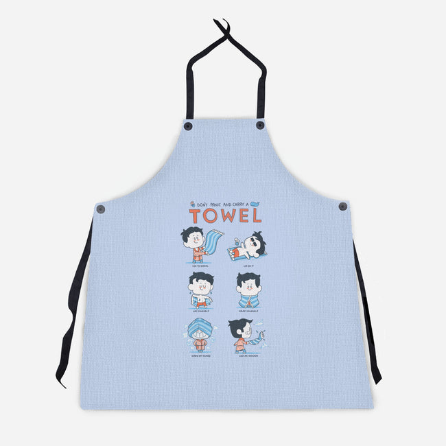 Don't Panic And Carry A Towel-unisex kitchen apron-queenmob