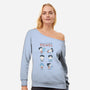 Don't Panic And Carry A Towel-womens off shoulder sweatshirt-queenmob