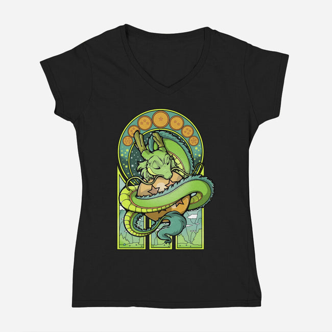 Dragon Shenron-womens v-neck tee-xMorfina