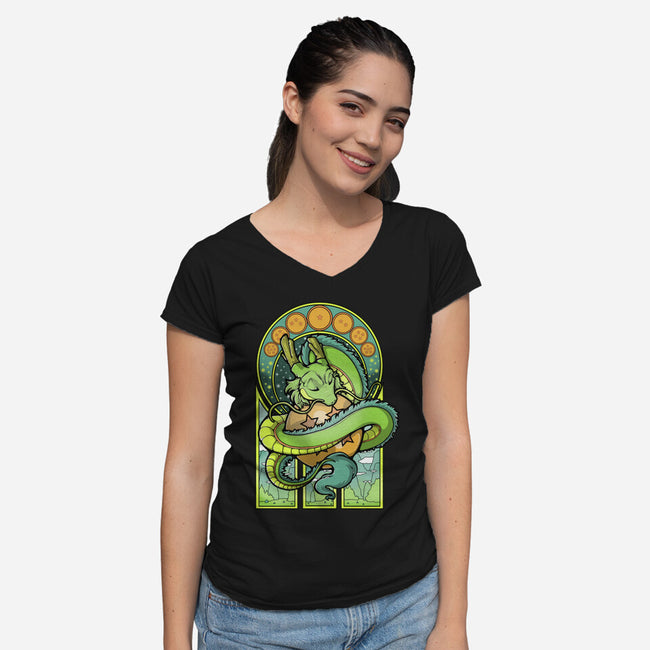 Dragon Shenron-womens v-neck tee-xMorfina