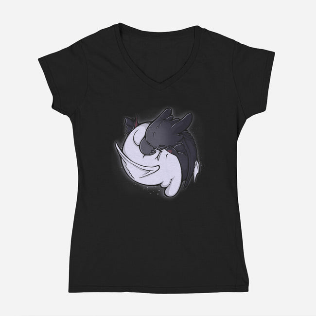 Dragon Tao-womens v-neck tee-xMorfina