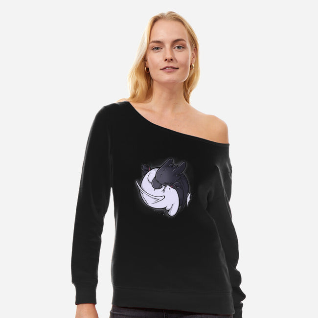 Dragon Tao-womens off shoulder sweatshirt-xMorfina