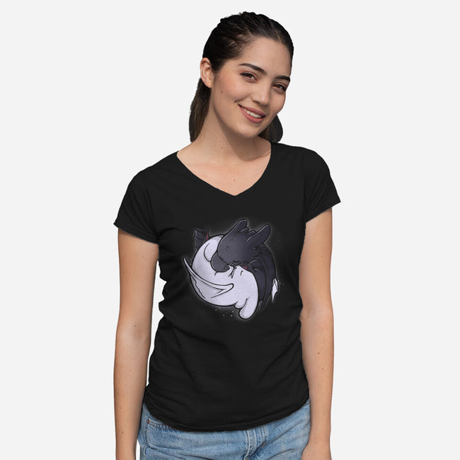 Dragon Tao-womens v-neck tee-xMorfina