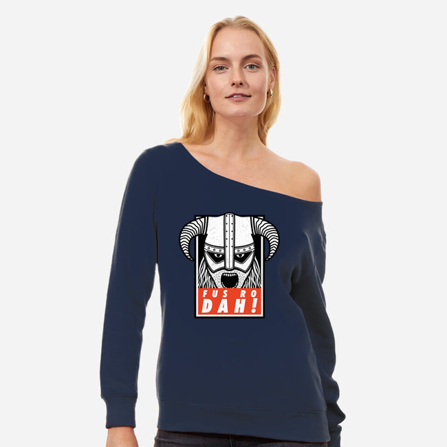 Dragonborn-womens off shoulder sweatshirt-karlangas