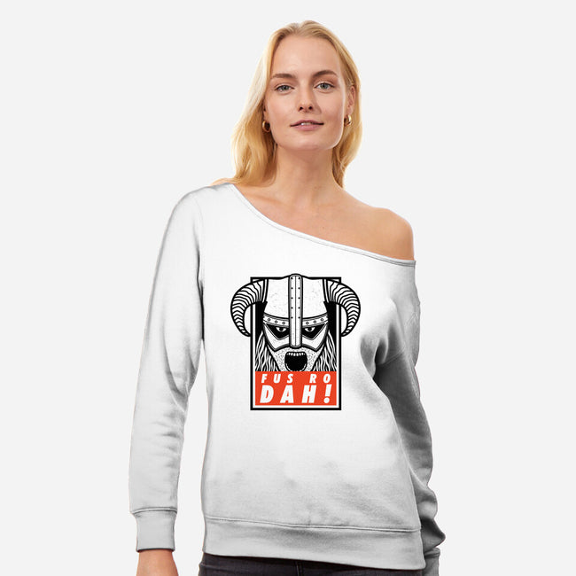 Dragonborn-womens off shoulder sweatshirt-karlangas