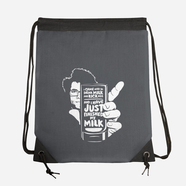 Drink Milk and Kick Ass-none drawstring bag-butcherbilly