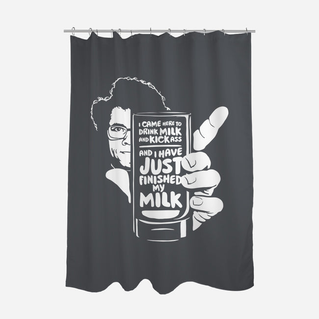 Drink Milk and Kick Ass-none polyester shower curtain-butcherbilly