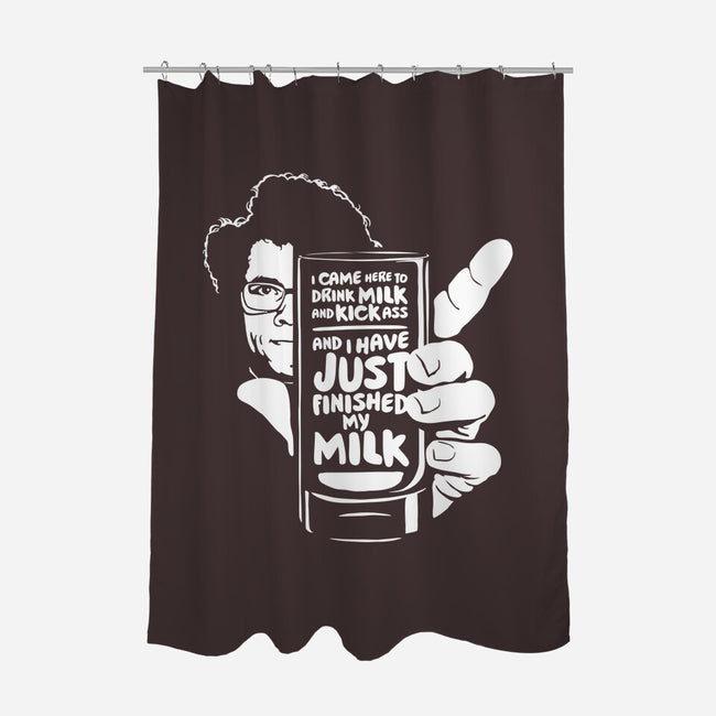 Drink Milk and Kick Ass-none polyester shower curtain-butcherbilly