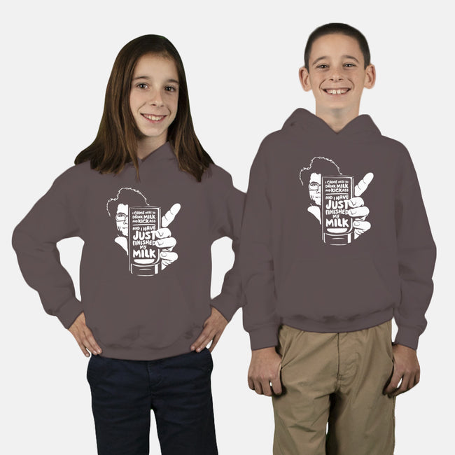 Drink Milk and Kick Ass-youth pullover sweatshirt-butcherbilly