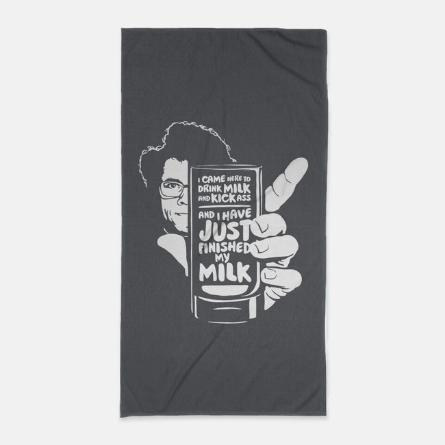 Drink Milk and Kick Ass-none beach towel-butcherbilly