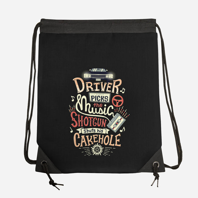 Driver Picks the Music-none drawstring bag-risarodil