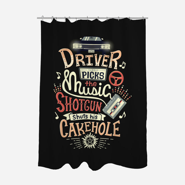 Driver Picks the Music-none polyester shower curtain-risarodil