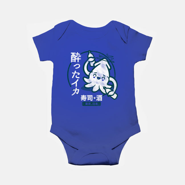 Drunken Squid Sushi-baby basic onesie-Beware_1984