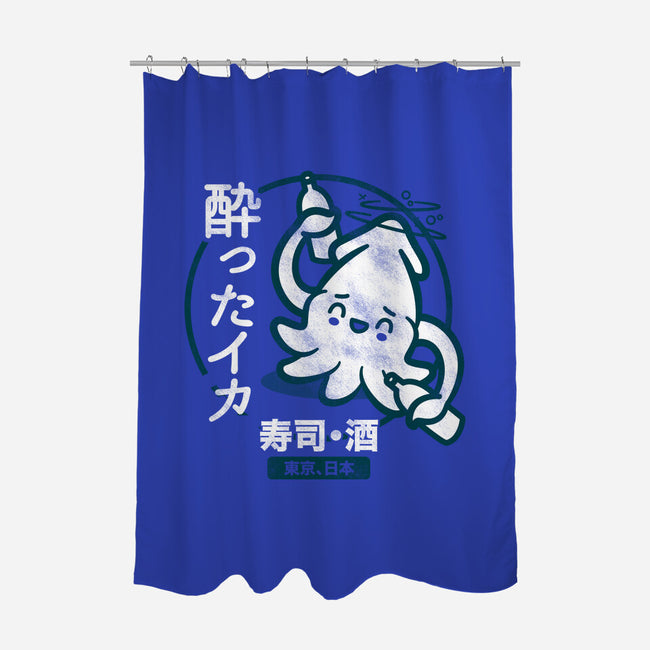Drunken Squid Sushi-none polyester shower curtain-Beware_1984