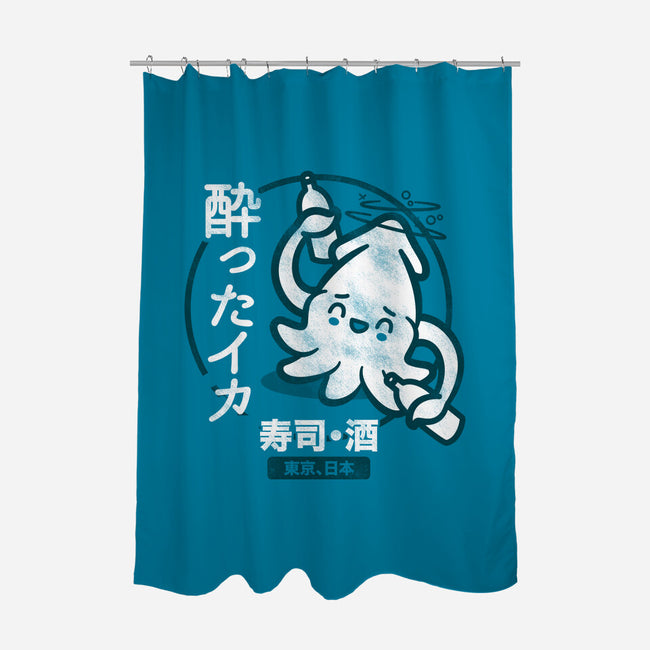 Drunken Squid Sushi-none polyester shower curtain-Beware_1984