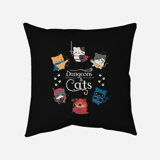 Dungeons & Cats-none non-removable cover w insert throw pillow-Domii