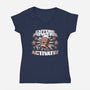 Caffeine Powers, Activate!-womens v-neck tee-Obvian