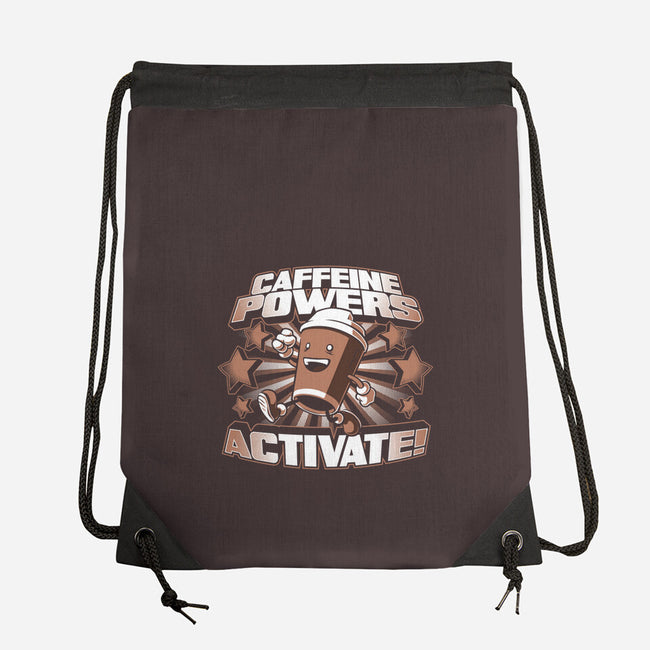Caffeine Powers, Activate!-none drawstring bag-Obvian