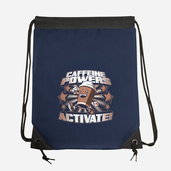 Caffeine Powers, Activate!-none drawstring bag-Obvian