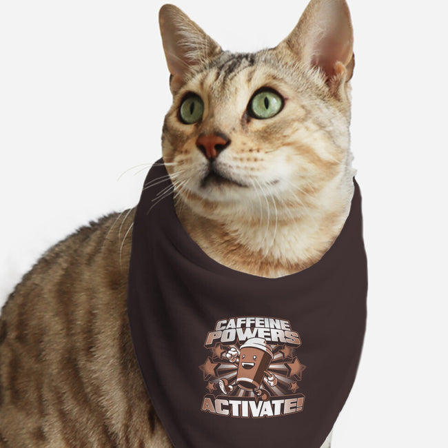 Caffeine Powers, Activate!-cat bandana pet collar-Obvian