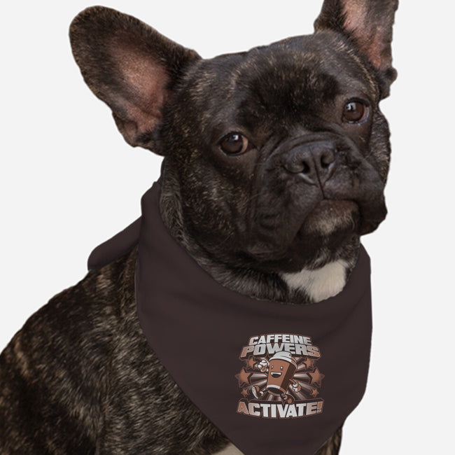Caffeine Powers, Activate!-dog bandana pet collar-Obvian
