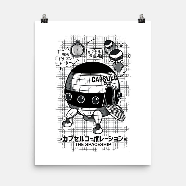 Capsule Spaceship-none matte poster-pescapin